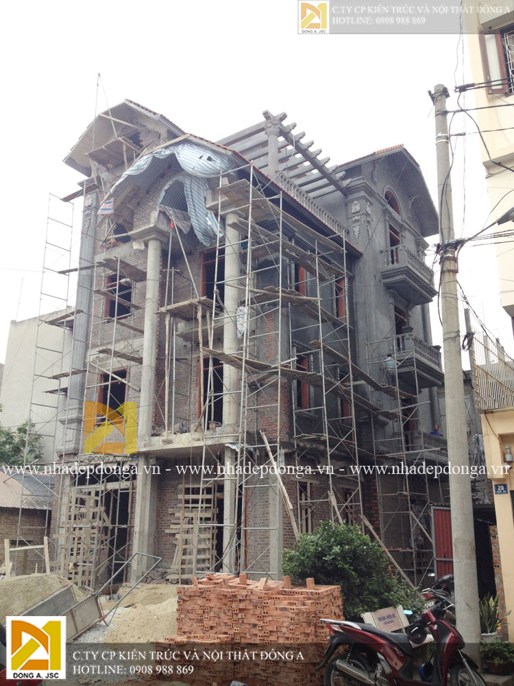 Ảnh công trình thi công mẫu Biệt thự 4 tầng tân cổ điển