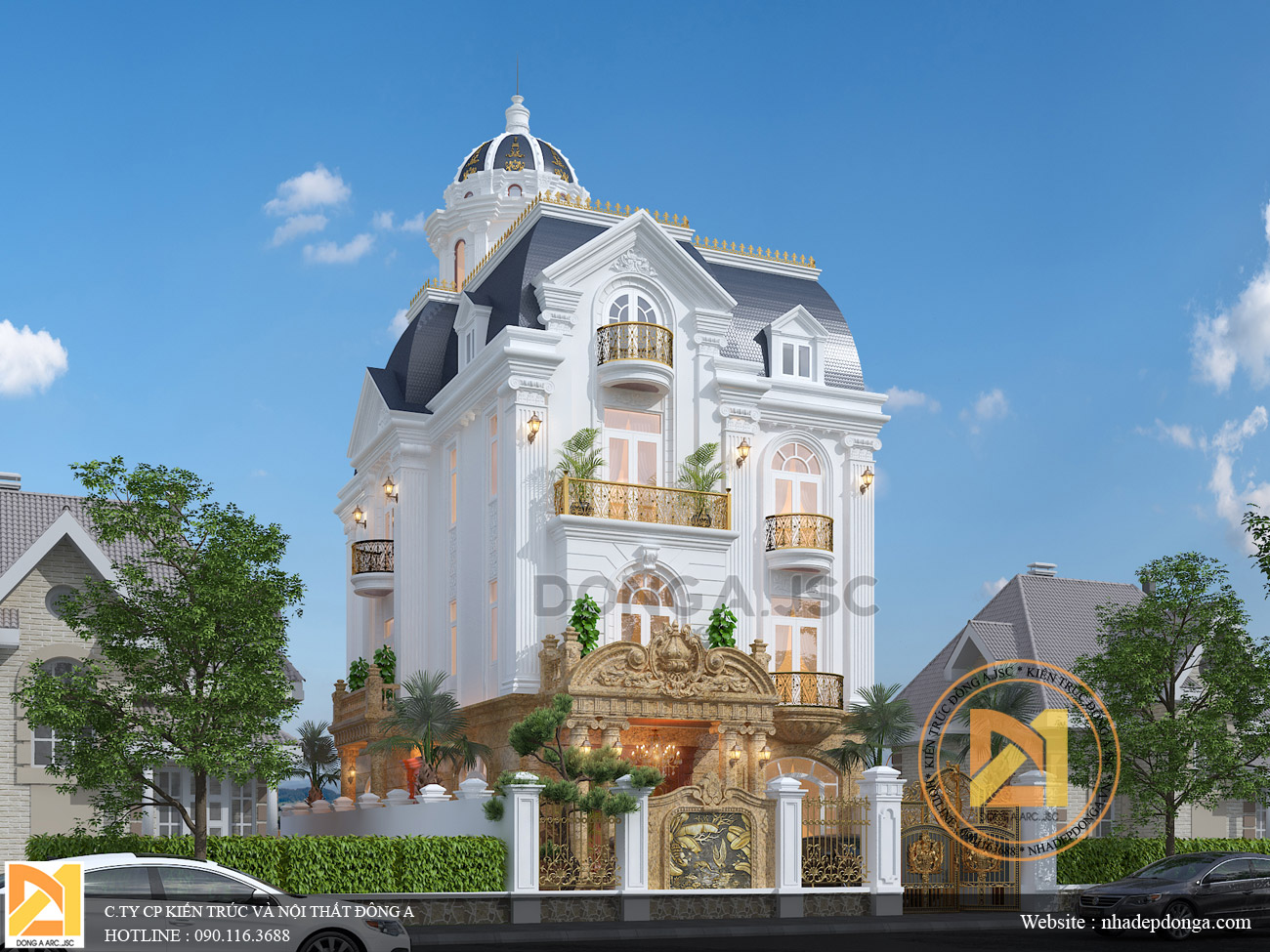 Biệt thự cổ điển 3 tầng Châu Âu Biệt thự cổ điển 3 tầng Châu Âu