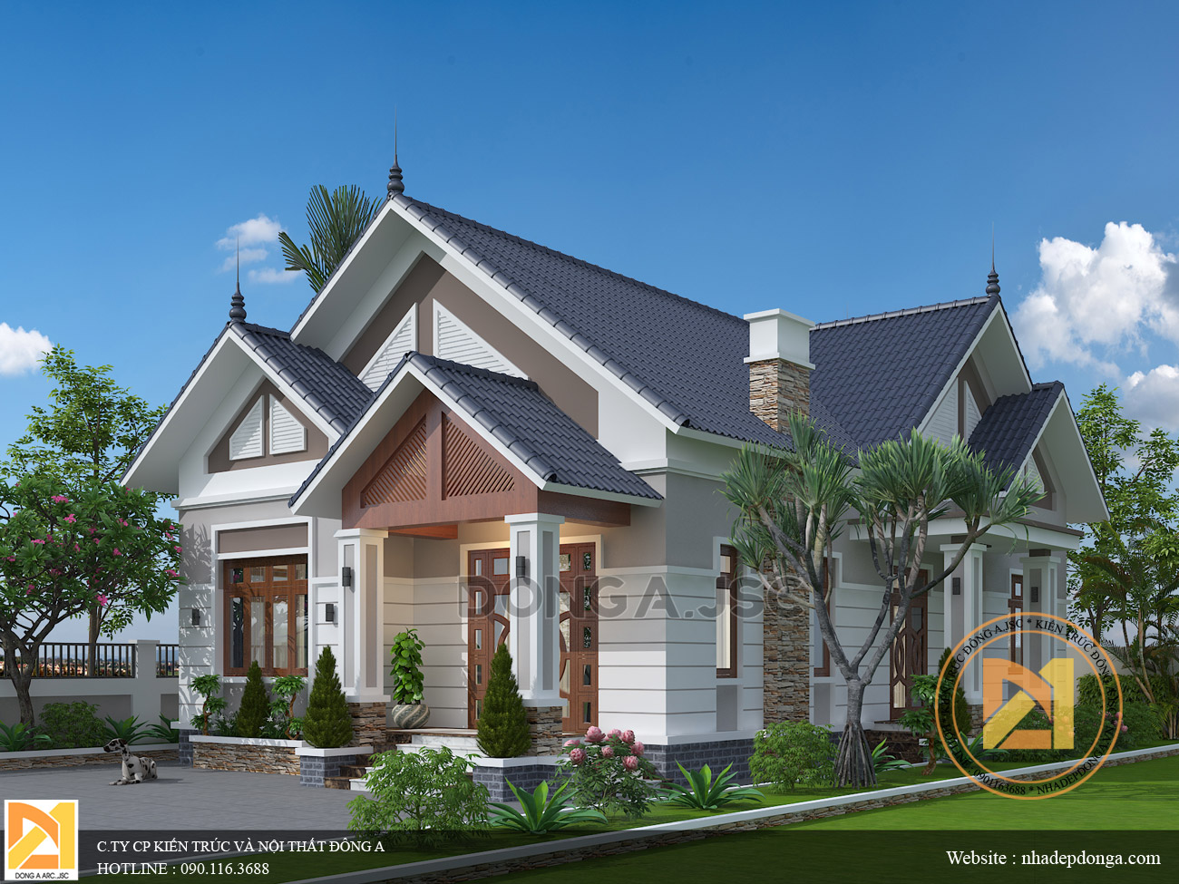Thiết kế biệt thự vườn 1 tầng Thiết kế biệt thự vườn 1 tầng