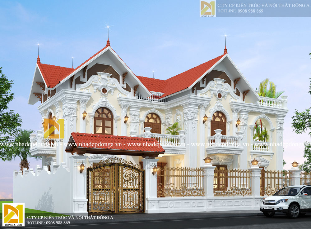 Mẫu biệt thự 2 tầng tân cổ điển tuyệt đẹp