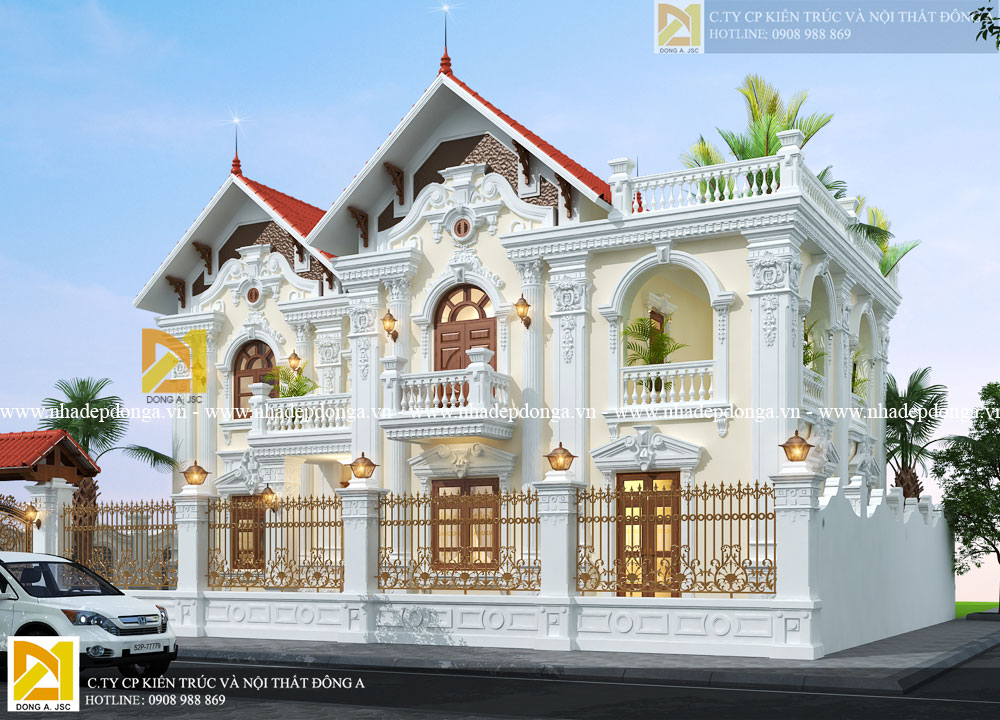 Mẫu biệt thự 2 tầng tân cổ điển tuyệt đẹp