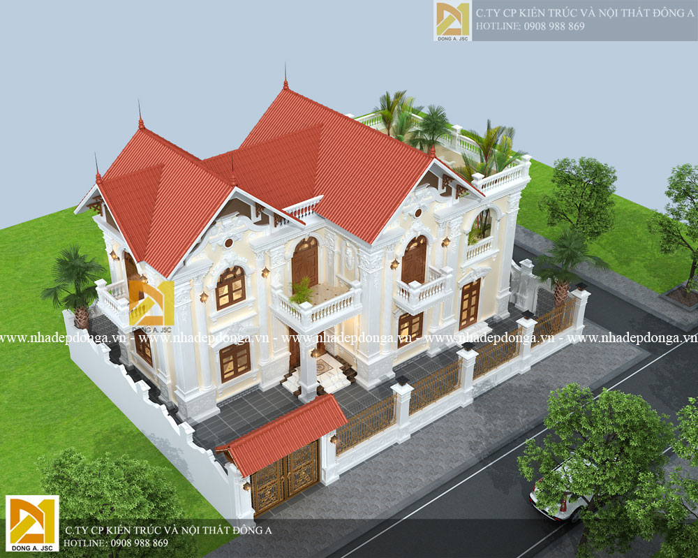 Mẫu biệt thự 2 tầng tân cổ điển đẹp