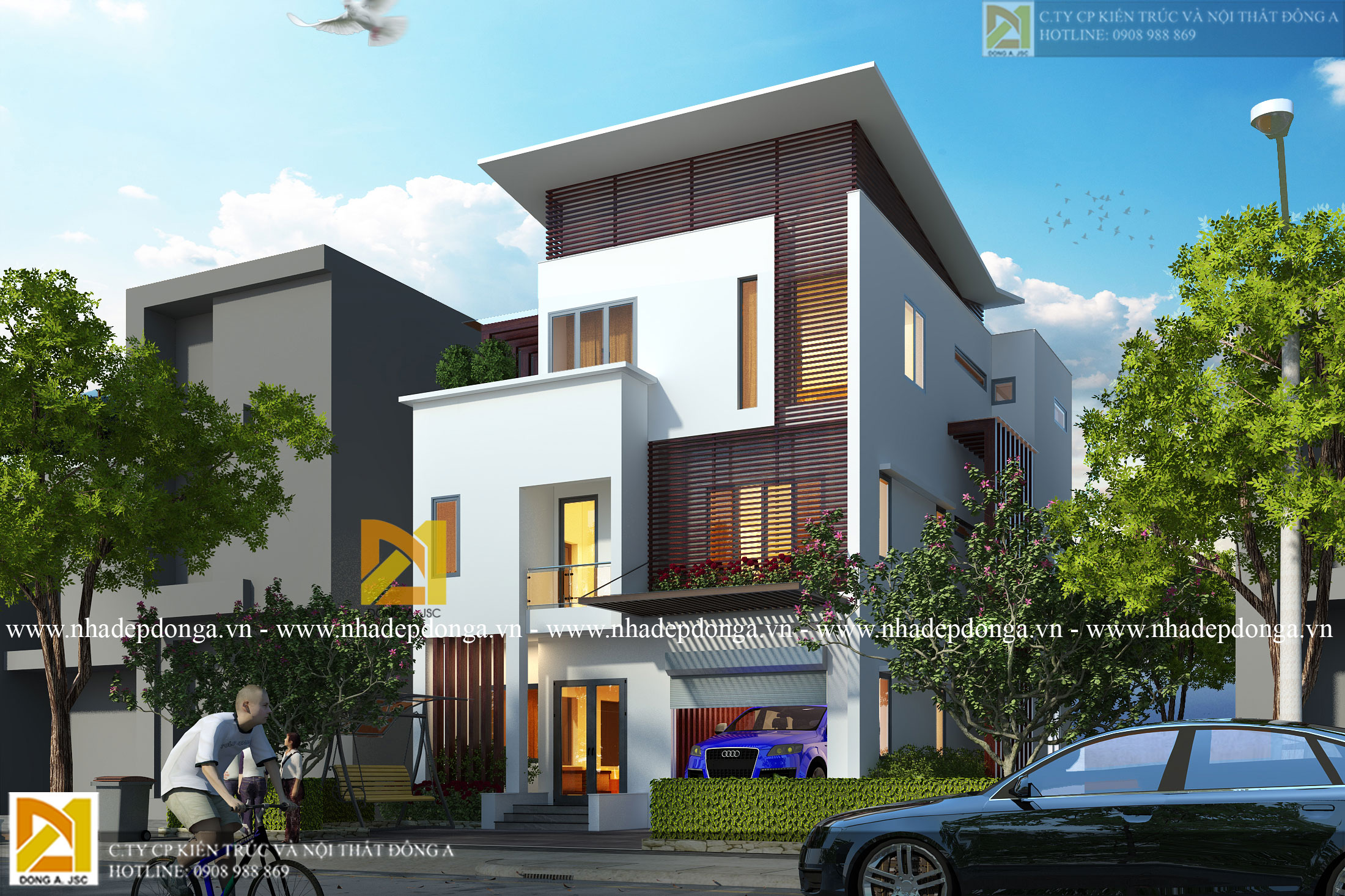 Mẫu biệt thự 3 tầng hiện đại