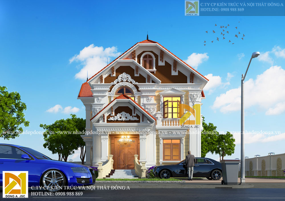 Mẫu biệt thự cổ điển 2 tầng đẹp