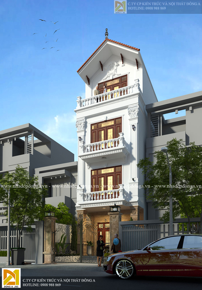 mau-nha-ong-co-dien-1 Mẫu nhà phố cổ điển 4 tầng đẹp