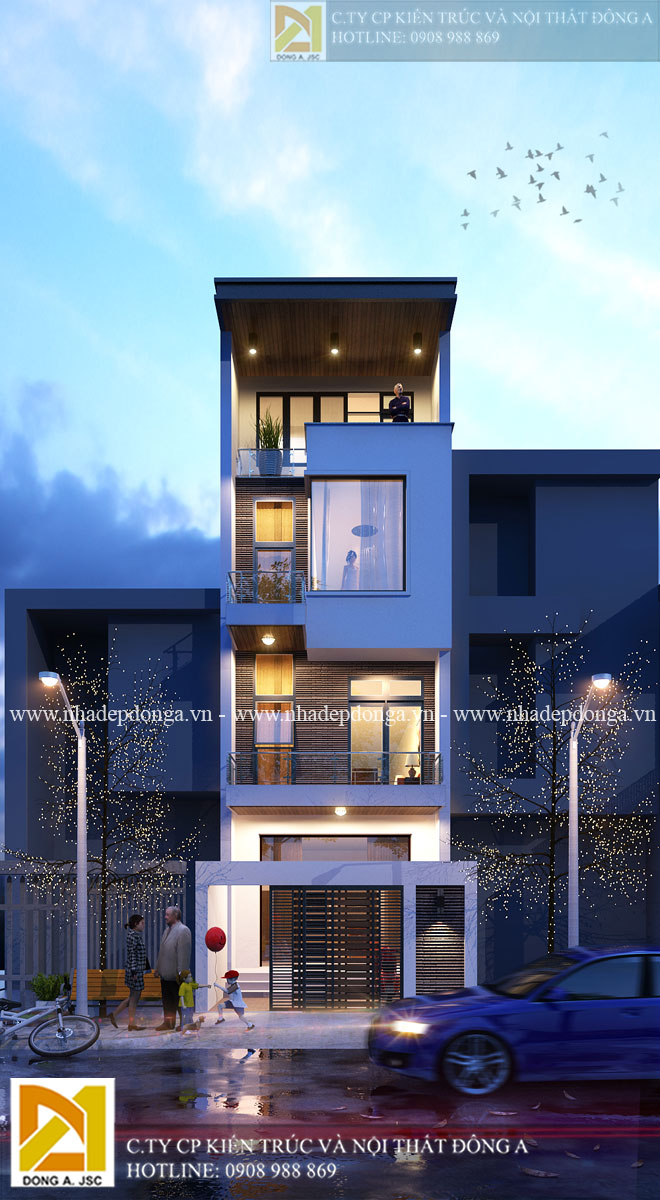 Mẫu nhà phố 4 tầng hiện đại đẹp