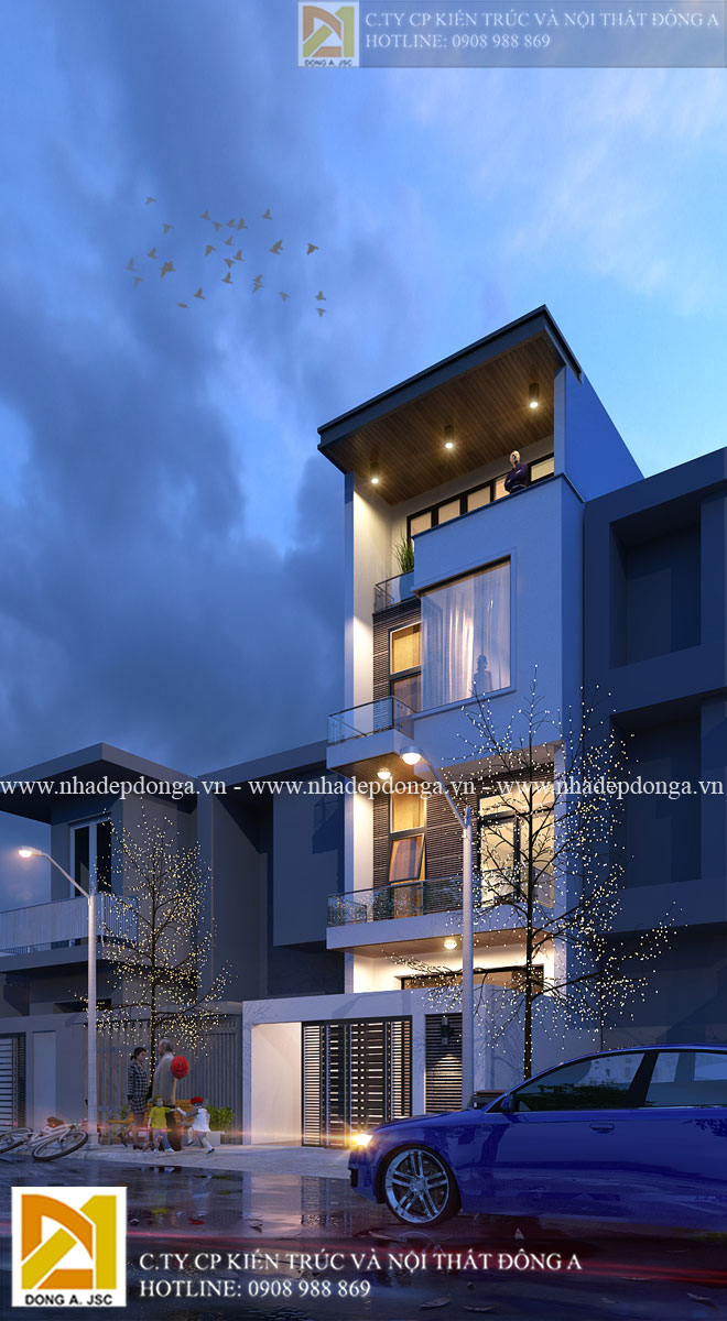Mẫu nhà phố 4 tầng hiện đại đẹp