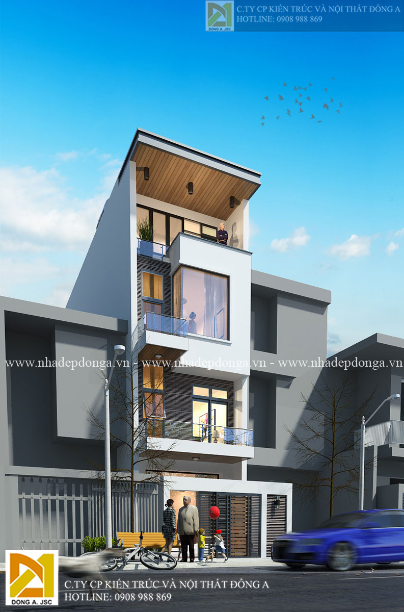 Mẫu nhà phố 4 tầng hiện đại đẹp
