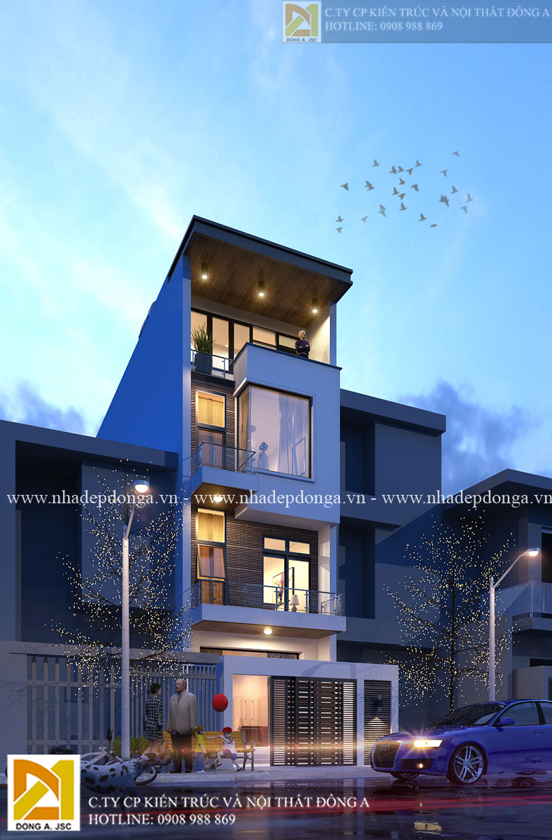 Mẫu nhà phố 4 tầng hiện đại đẹp