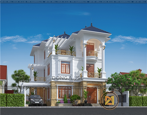 Mẫu biệt thự tân cổ điển 3 tầng ấn tượng BTTCD-4762