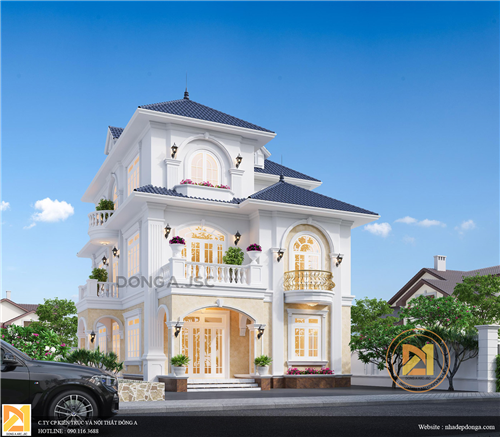 Thiết kế biệt thự 3 tầng tân cổ điển siêu đẹp tại Phú Thọ - BTTCD 5521