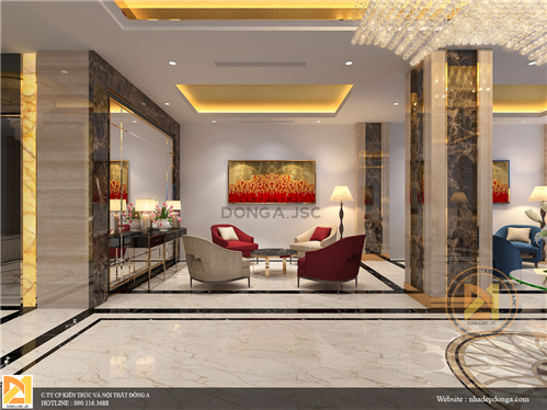 Thiết kế nội thất sảnh khách sạn hiện đại tại Hải Dương - KTKS 4741